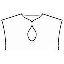 Блузка Выкройки для шитья - Высокая горловина на крючках с вырезом капелькой