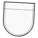ドレス 縫製パターン - 丸みを帯びた下端のパッチポケット