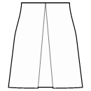 スカート 縫製パターン - センタープリーツ付きAラインスカート