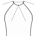 ドレス 縫製パターン - ネックラインの中央にボディスダーツ