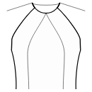 Robe Patrons de couture - Découpes princesses devant: centre d&#039;encolure / taille