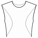 Платье Выкройки для шитья - Рельефный шов полочки от конца плеча к боковому шву по талии