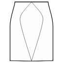 Falda Patrones de costura - Falda con corte princesa desde el centro de la cintura hasta el centro del dobladillo
