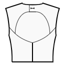 连身裤 缝纫花样 - 背面有开口和倾斜的插图