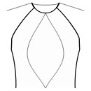 Блузка Выкройки для шитья - Рельефные швы полочки: от центра горловины к центру талии