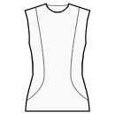 ドレス 縫製パターン - プリンセスシーム：肩からサイドヒップまで