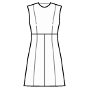 ドレス 縫製パターン - ハイウエストシームの8パネルスカート