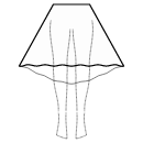 スカート 縫製パターン - ハイロー1/2サークルスカート（ミディ丈）