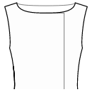 ドレス 縫製パターン - ストレートコーナーのボートネックラインラップ