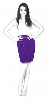 S3070 Skirt With Asymmetric Yoke And Pleated Fly Piece