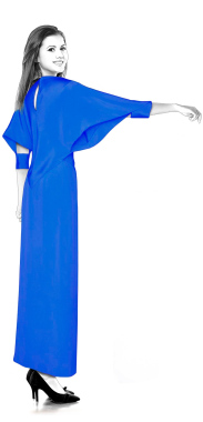 S4024 Dress With Batwing Sleeves
