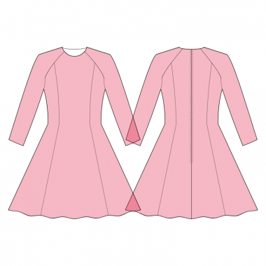 S4063 Raglan Dress Sloper - 2-Seam Sleeve, 1/2 Circle Skirt