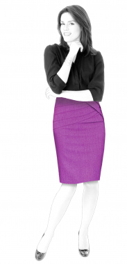 S3006 Skirt With Pleated Inset
