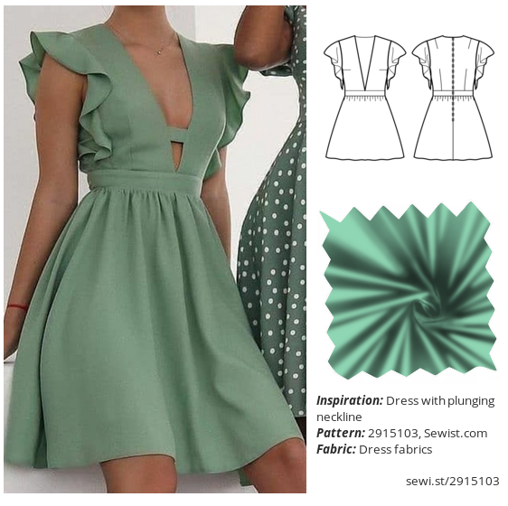 Dress with plunging neckline Women Clothing Dress Sewing Pattern Sewist