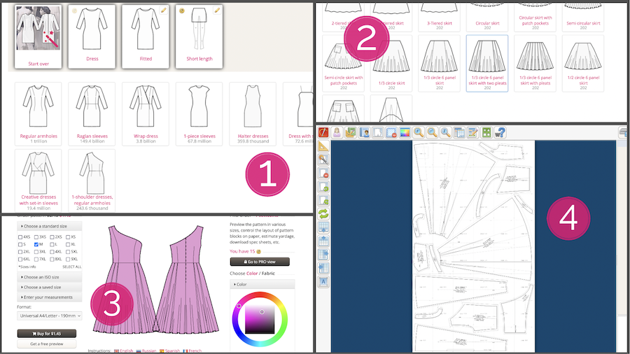 patrones de de ropa en el software CAD de diseño de moda en línea - Sewist CAD Manual