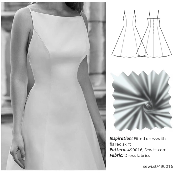 1950s Pattern, Vogue Design Flared Dress - Bust 32