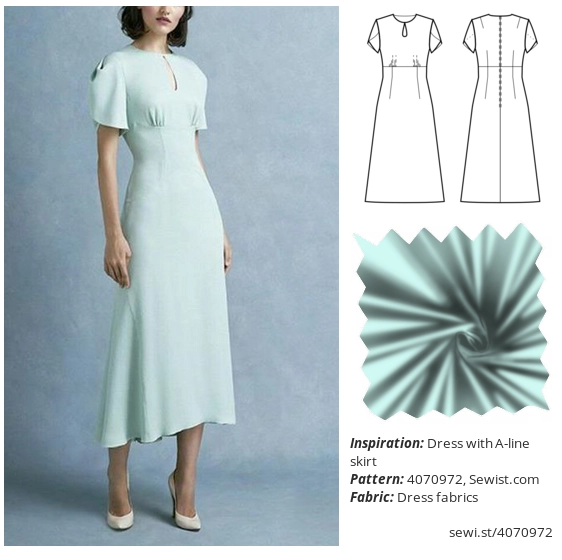 toonhoogte breken dek Dress with A-line skirt Dames Kleding Jurk Naaipatroon Sewist