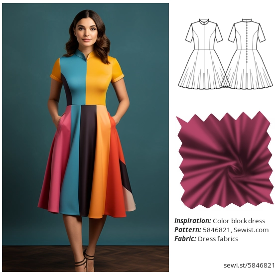 Color block dress Women Clothing Dress Sewing Pattern Sewist