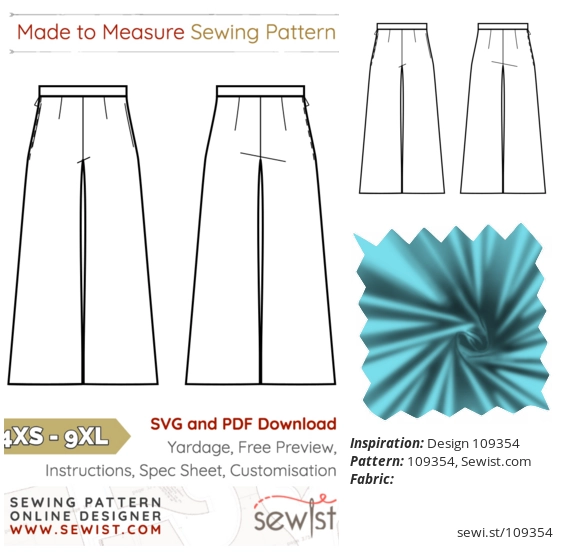 Design 109354 Women Clothing Pants Sewing Pattern Sewist